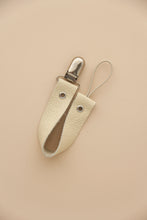 Leather Pacifier Holder - Ivory