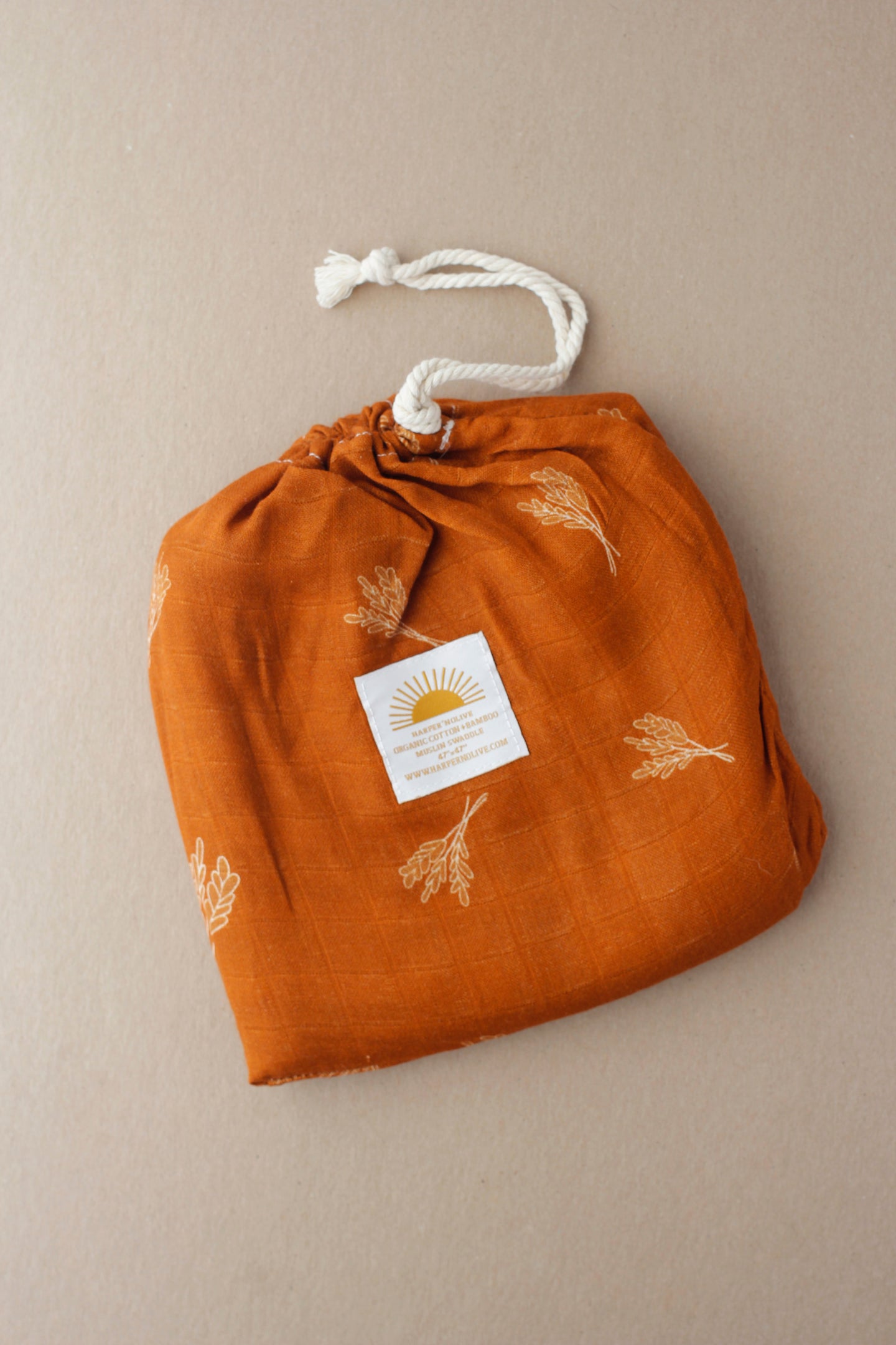 Organic Cotton + Bamboo Muslin Swaddle - Wheatgrass